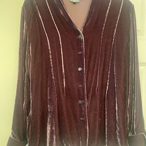 J.Jill burgundy velour jacket size XL